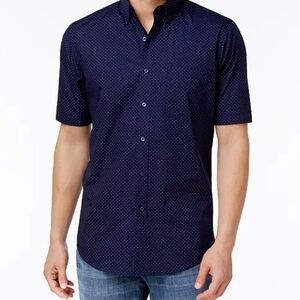 NWT:Men's Micro Dot Print Stretch Cotton Shirt